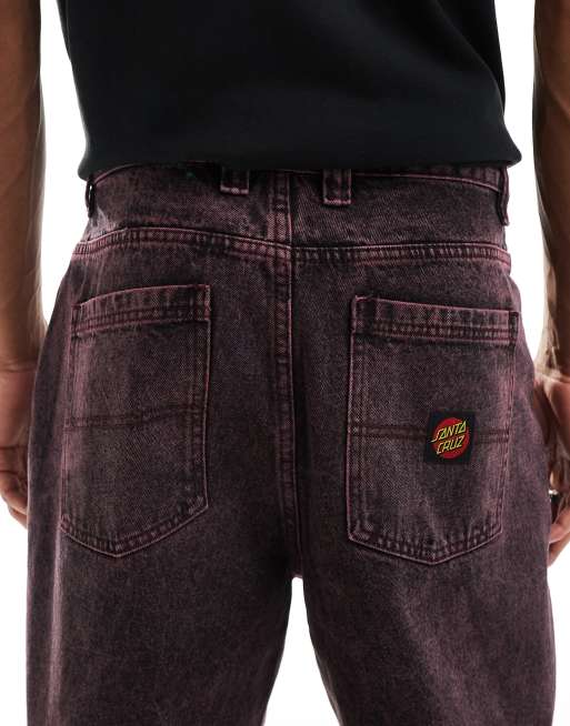 Santa Cruz – Vinröda, tvättade, baggy jeans, 5 av 5