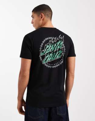 Santa Cruz Santa Cruz wired flame dot logo t-shirt with back print in black