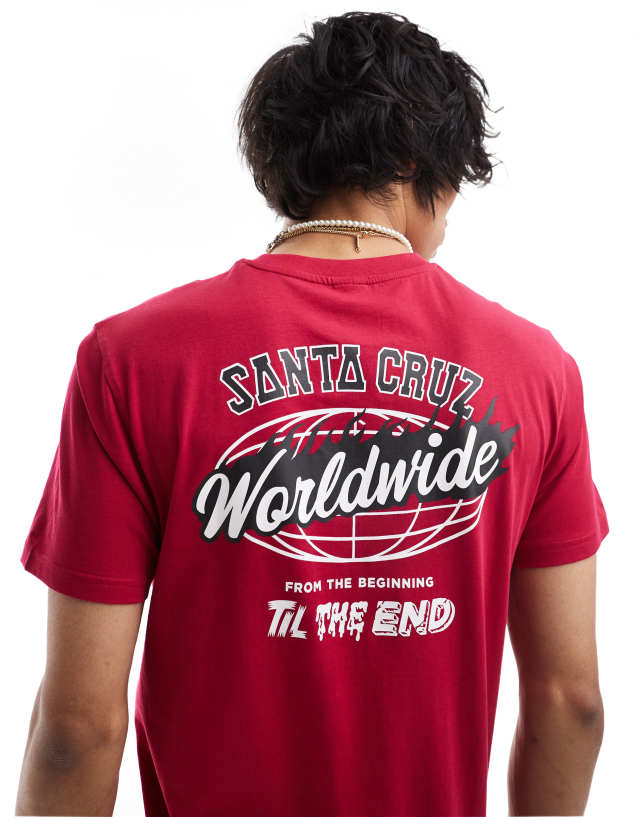 Santa Cruz - worldwide graphic t-shirt in red