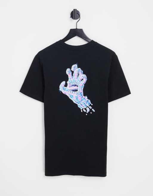 Santa Cruz x ASOS – Czarny T-shirt nadrukiem dłoni z kryształów na plecach