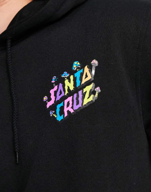 Santa Cruz x ASOS overhead hoodie in black with mushroom dot print