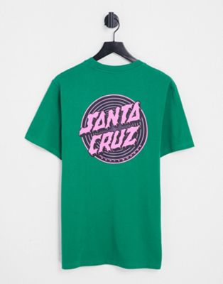 Santa Cruz x ASOS - T-shirt avec imprimé pastille style spirale au dos - Vert