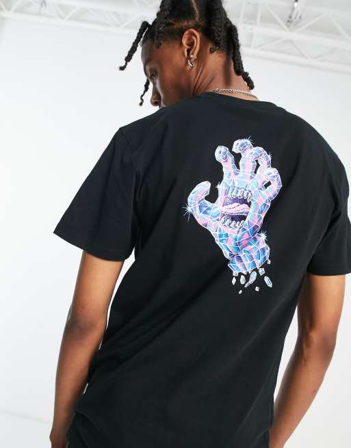 Santa Cruz x ASOS t shirt in black with crystal hand back print