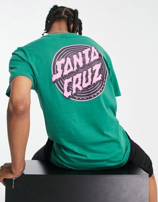 Santa Cruz x ASOS t-shirt in green with spiral dot back print