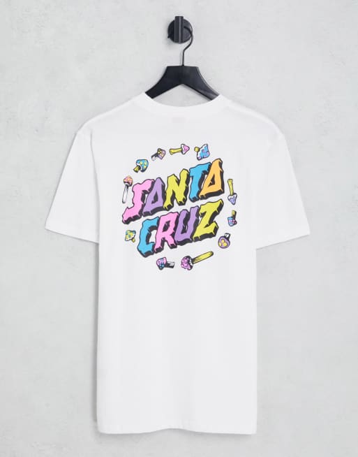 Santa Cruz x ASOS t-shirt in white with mushroom dot back print