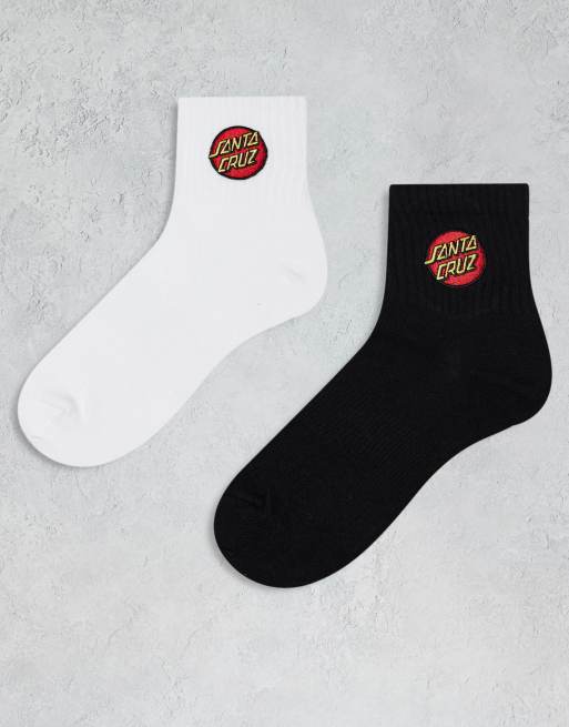 Santa Cruz – Zestaw 2 par skarpetek w kolorach białym i czarnym z logo