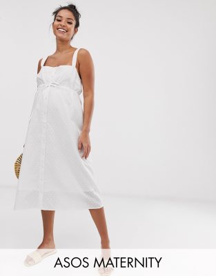 фото Сарафан миди на пуговицах asos design maternity-белый asos maternity