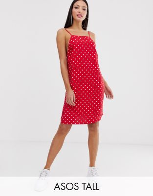 фото Сарафан мини в горошек asos design tall-мульти asos tall