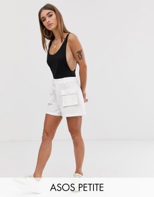 фото Саржевые шорты asos design petite safari-белый asos petite