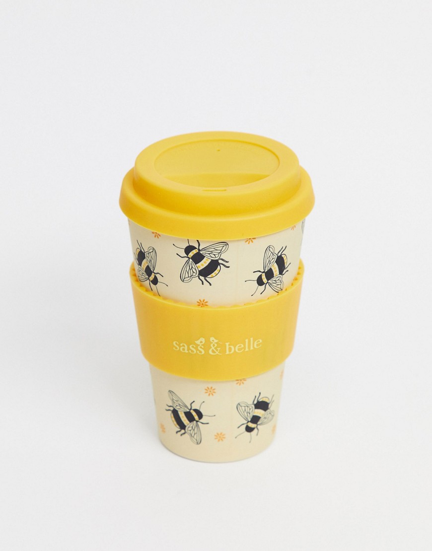 Sass and Belle busy bee coffee cup-Yellow