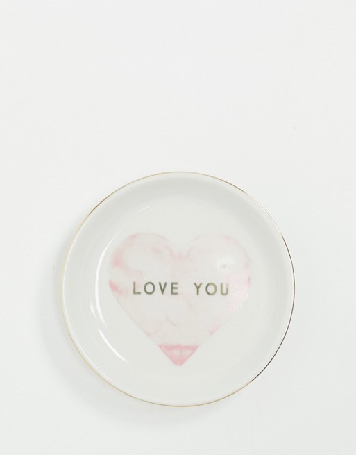Sass and Belle pink heart trinket dish