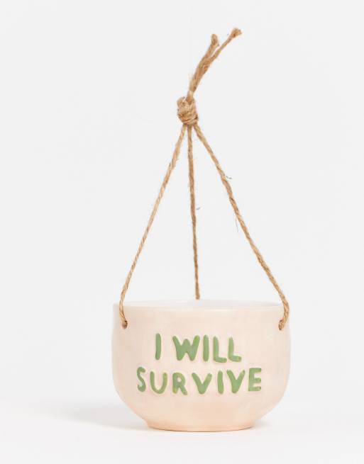 Sass and Belle - Pot à suspendre à inscription I Will Survive