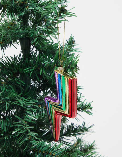 Sass & Belle - Bliksemschicht kerstbal in regenboogkleuren