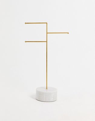 Sass & Belle brass and marble jewellery stand