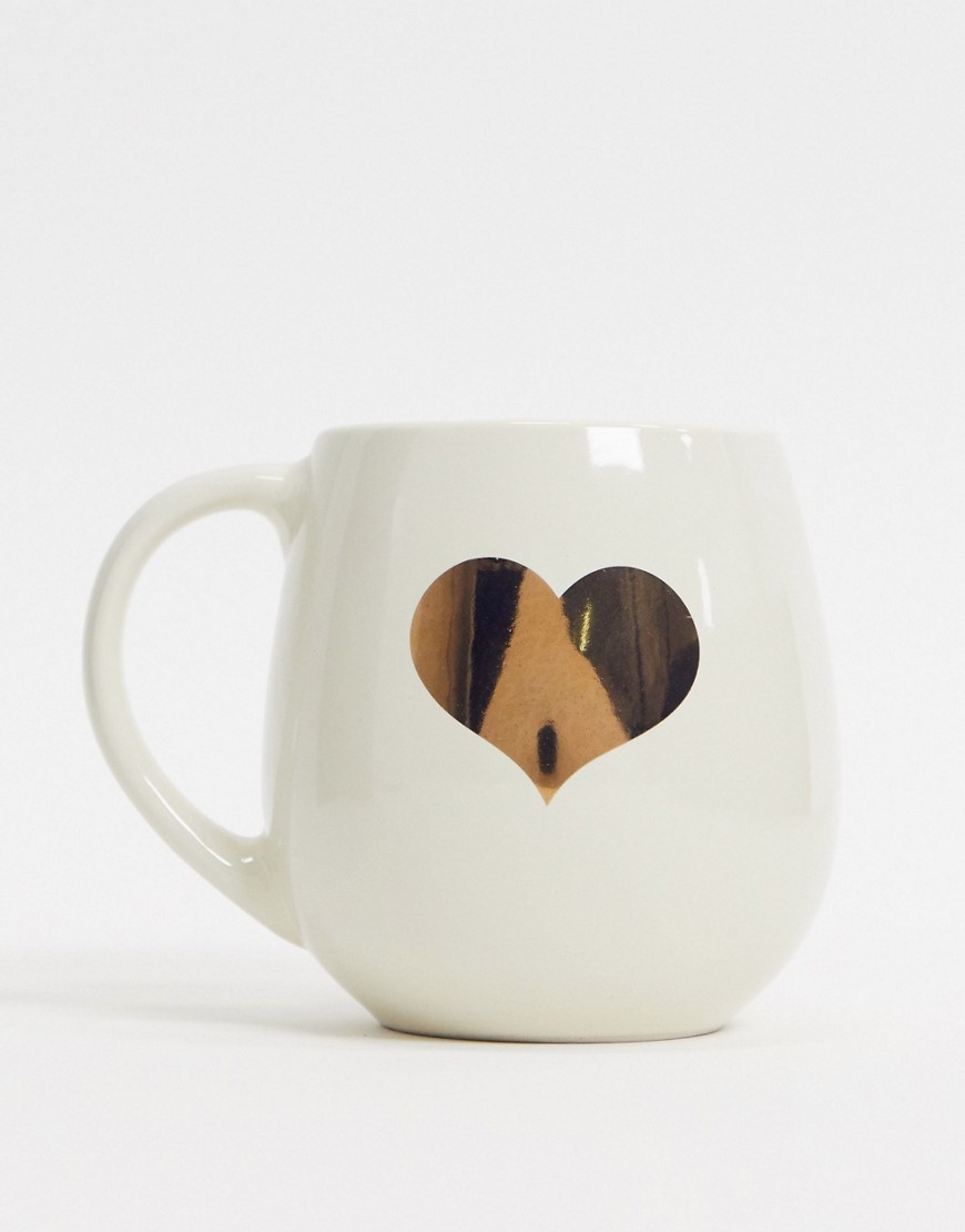 Sass & Belle ceramic mug with gold heart-Multi