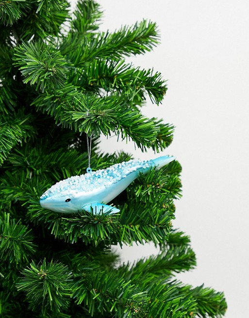 Sass & Belle Christmas bauble glitter humpback whale
