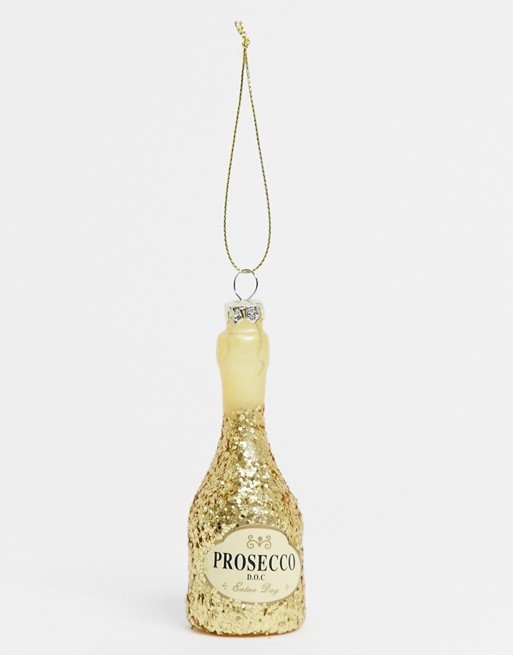 Sass & Belle Christmas bauble in glitter prosecco