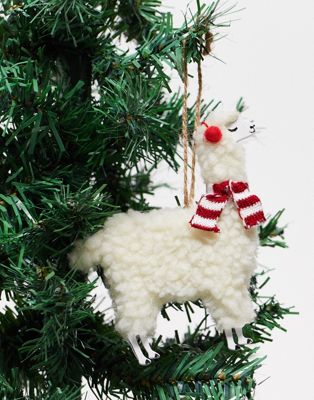 Sass & Belle Christmas decoration in festive llama design