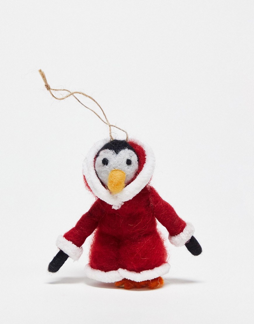sass & belle christmas decoration in penguin puffer coat design-multi