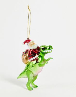 Sass & Belle Christmas decoration with santa on a dinosaur design