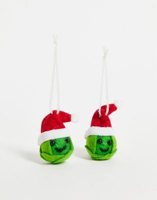 Sass & Belle Christmas decorations pack of 2 in happy sprout design