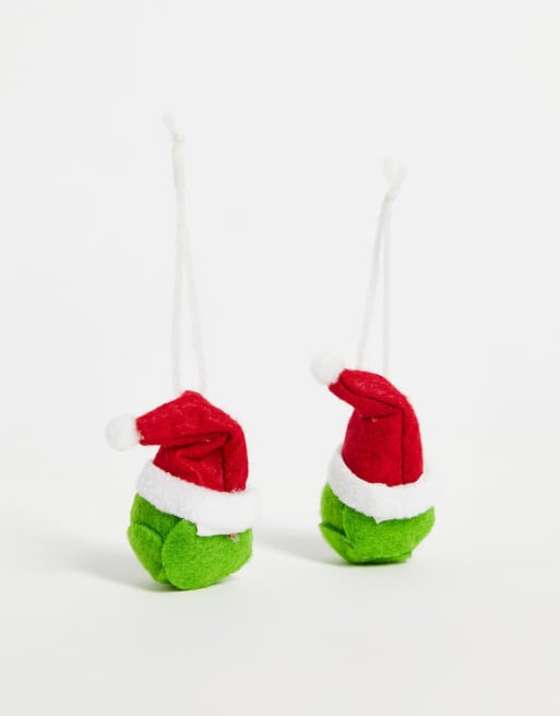 Sass & Belle Christmas decorations pack of 2 in happy sprout design, 3 of 4