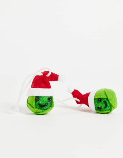 Sass & Belle Christmas decorations pack of 2 in happy sprout design, 4 of 4