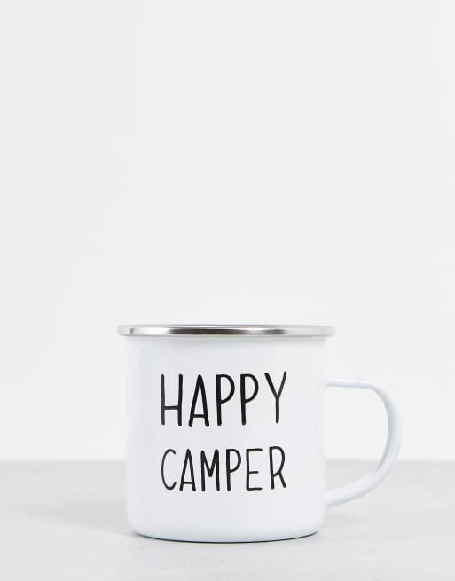 Sass & Belle – Emaliowany kubek z napisem „Happy Camper”