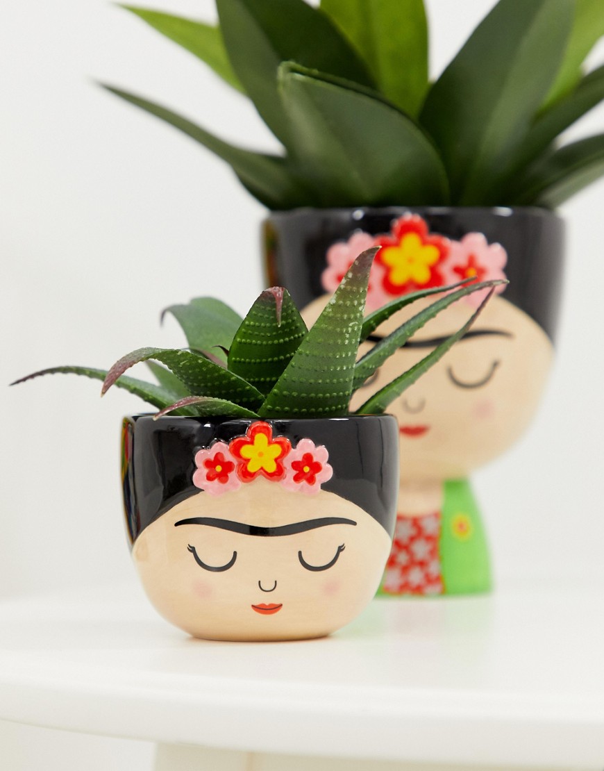 Sass & Belle Frida Kahlo mini plant pot-Multi