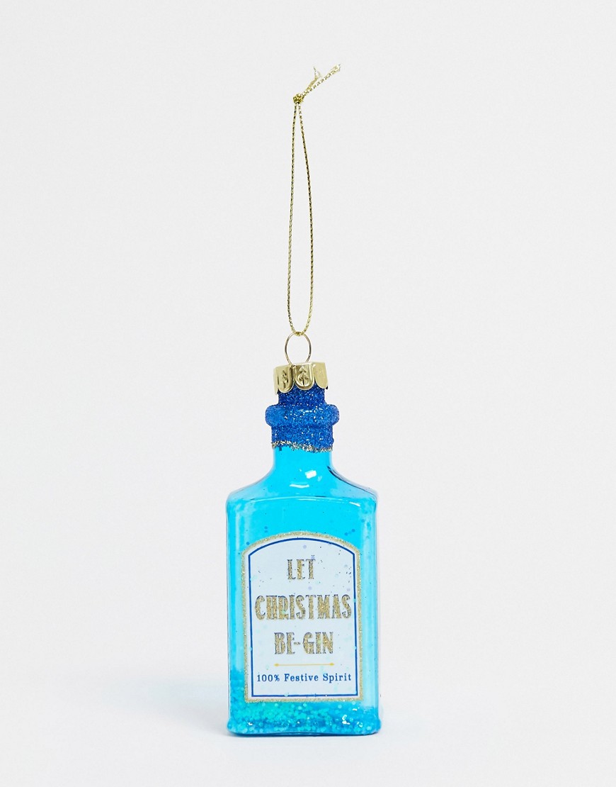 Sass & Belle - Gin-kerstbal met 'Let the fun Be-gin'-design in blauw
