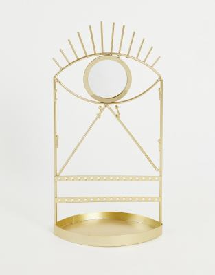 Sass & Belle Sass & Belle gold eye mirrored jewellery holder-Multi