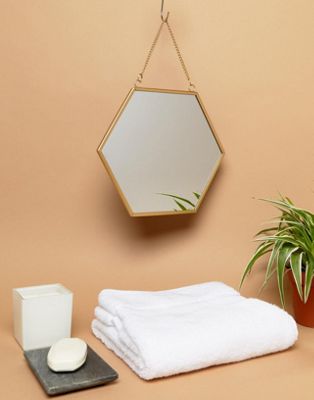 Sass & Belle Gold Hexagon Hanging Mirror