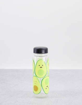 Sass & Belle Sass & Belle happy avocado clear water bottle-Green