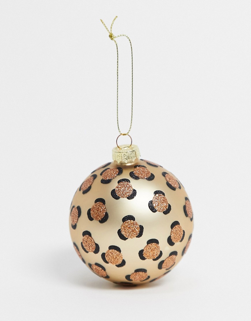 Sass & Belle - Kerstbal in glinsterende luipaardprint-Multi