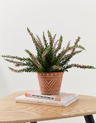 Sass & Belle - Klein terracotta plantenpotje met patroon-Multi