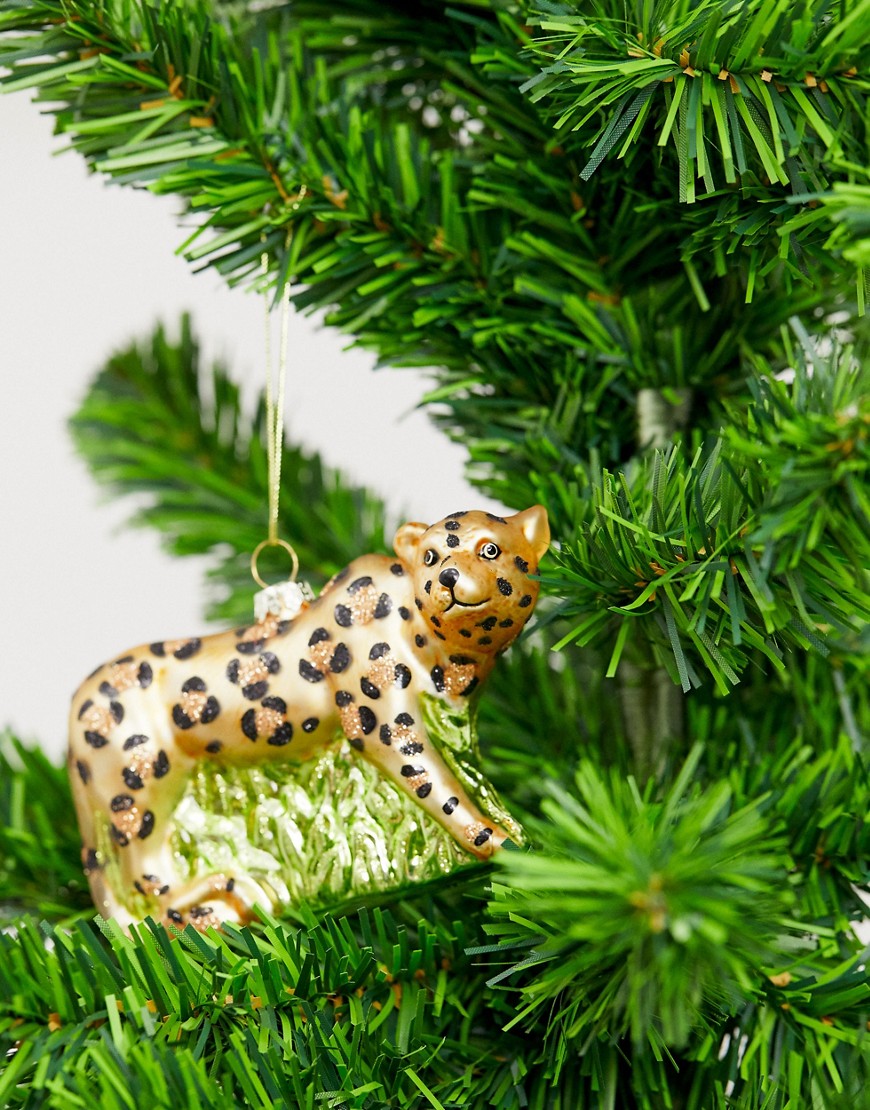 Sass & Belle leopard Christmas decoration-Multi