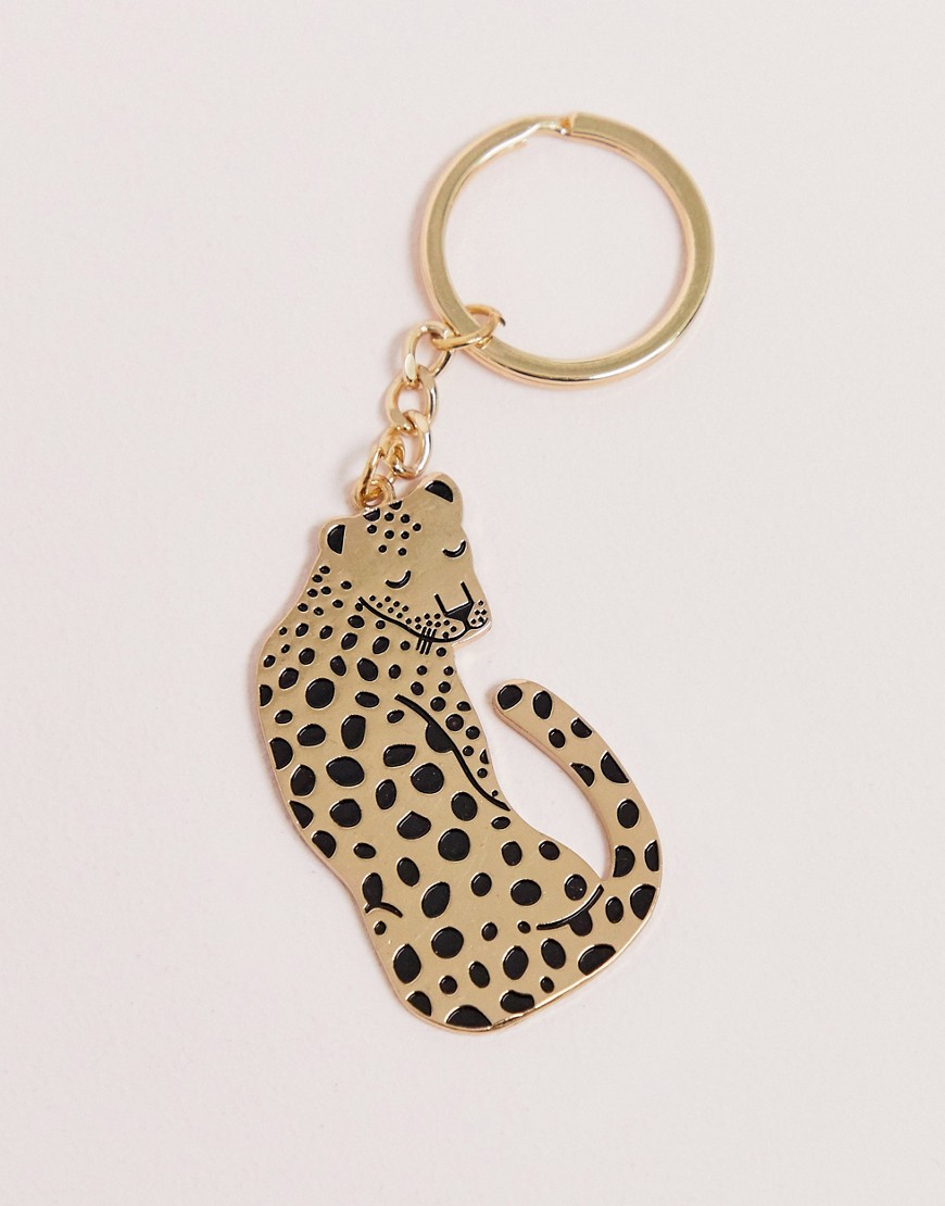 Sass & belle leopard keyring-Multi