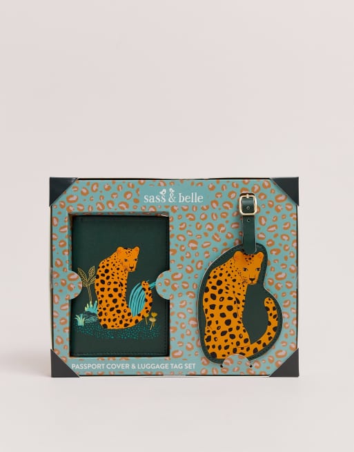 Sass Belle Leopard Luggage Tag And Passport Cover Set Asos
