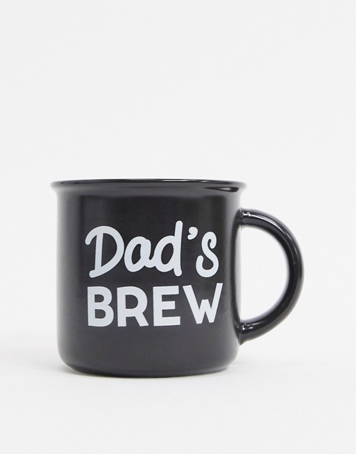 Sass & Belle mug with 'dad's brew' slogan in black