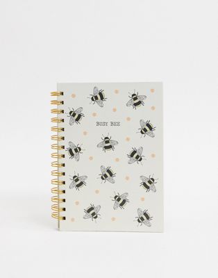 Sass & Belle – Notizbuch mit aufgedruckten fleißigen Bienchen-Mehrfarbig