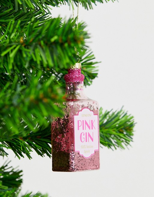 Sass & Belle pink gin Christmas decoration