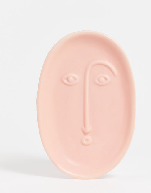 Sass & Belle - Portagioie a forma di viso rosa opaco