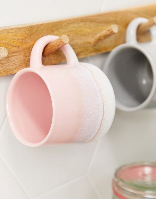 Sass & Belle rustic pink glaze mug