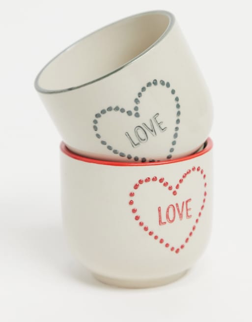 Sass & Belle - Set di 2 vasi per piante con cuore e scritta 