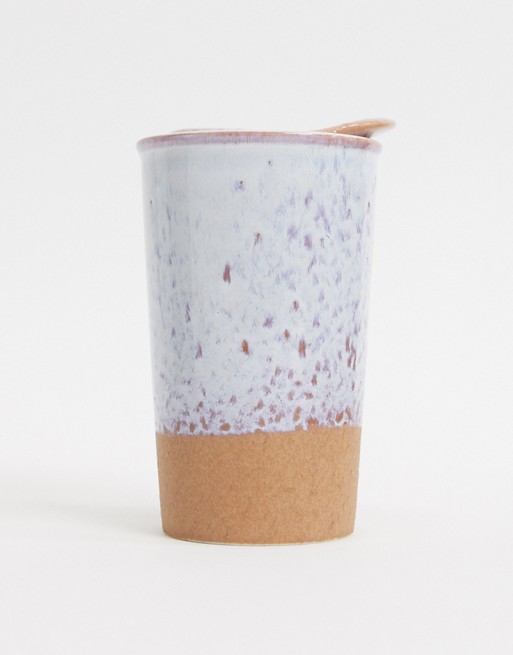 Sass & Belle white glaze ceramic travel cup