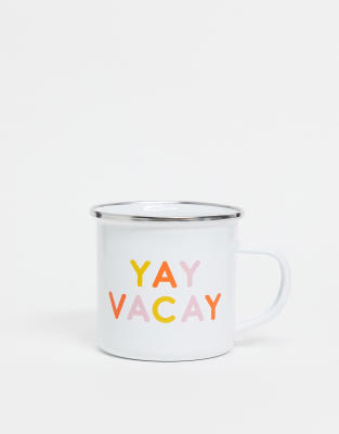 Sass & Belle Sass & Belle yay vacay enamel mug-White