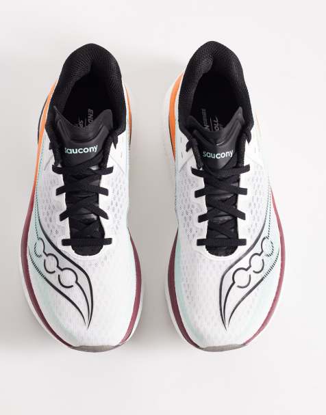 Saucony - Endorphin Azura - Hardloopschoenen in wit en karmozijnrood - view 1