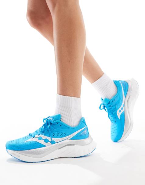Saucony Endorphin Speed 4 neutral running trainers in viziblue and silver - view 1