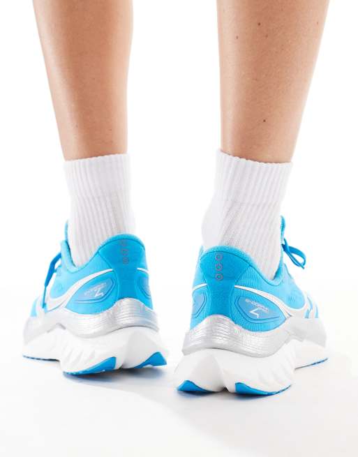Saucony Endorphin Speed 4 neutral running trainers in viziblue and silver