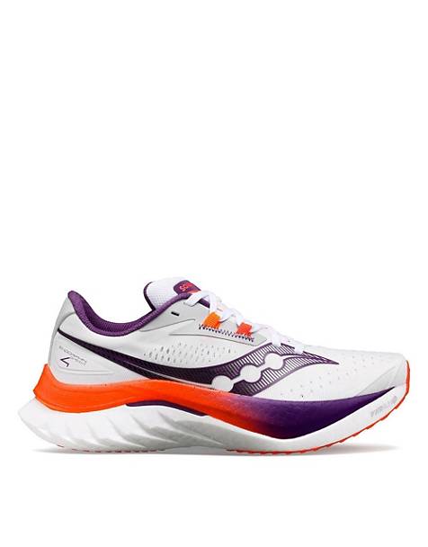 Saucony Endorphin Speed 4 neutral running trainers in white and violet